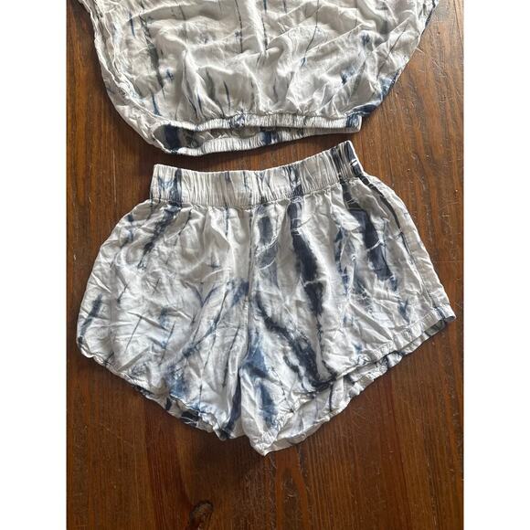 PQ Swim Boho Tie Dyed Lightweight Cropped Top and Shorts Resortwear set, M/L - Picture 3 of 7